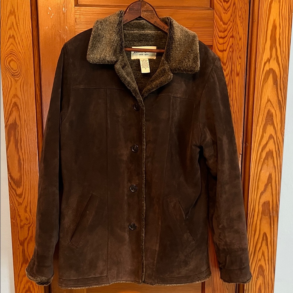 Eddie Bauer Chocolate Suede Leather Jacket